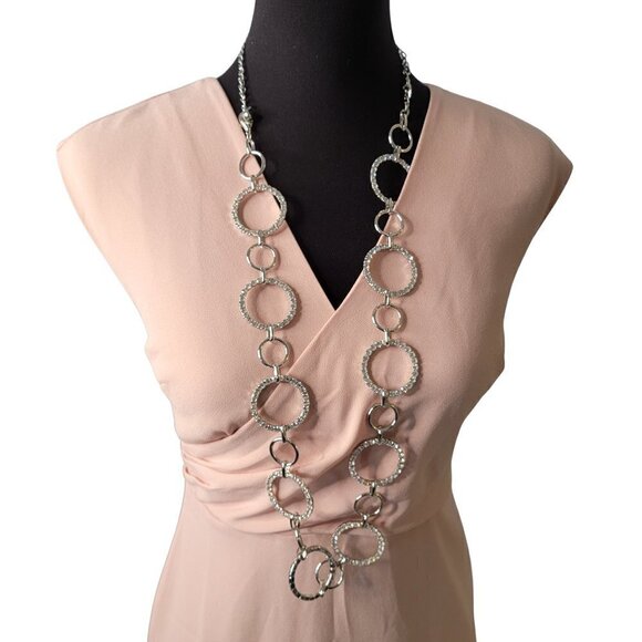 Circle Diamond Cut Chain Necklace Belt - Picture 2 of 7